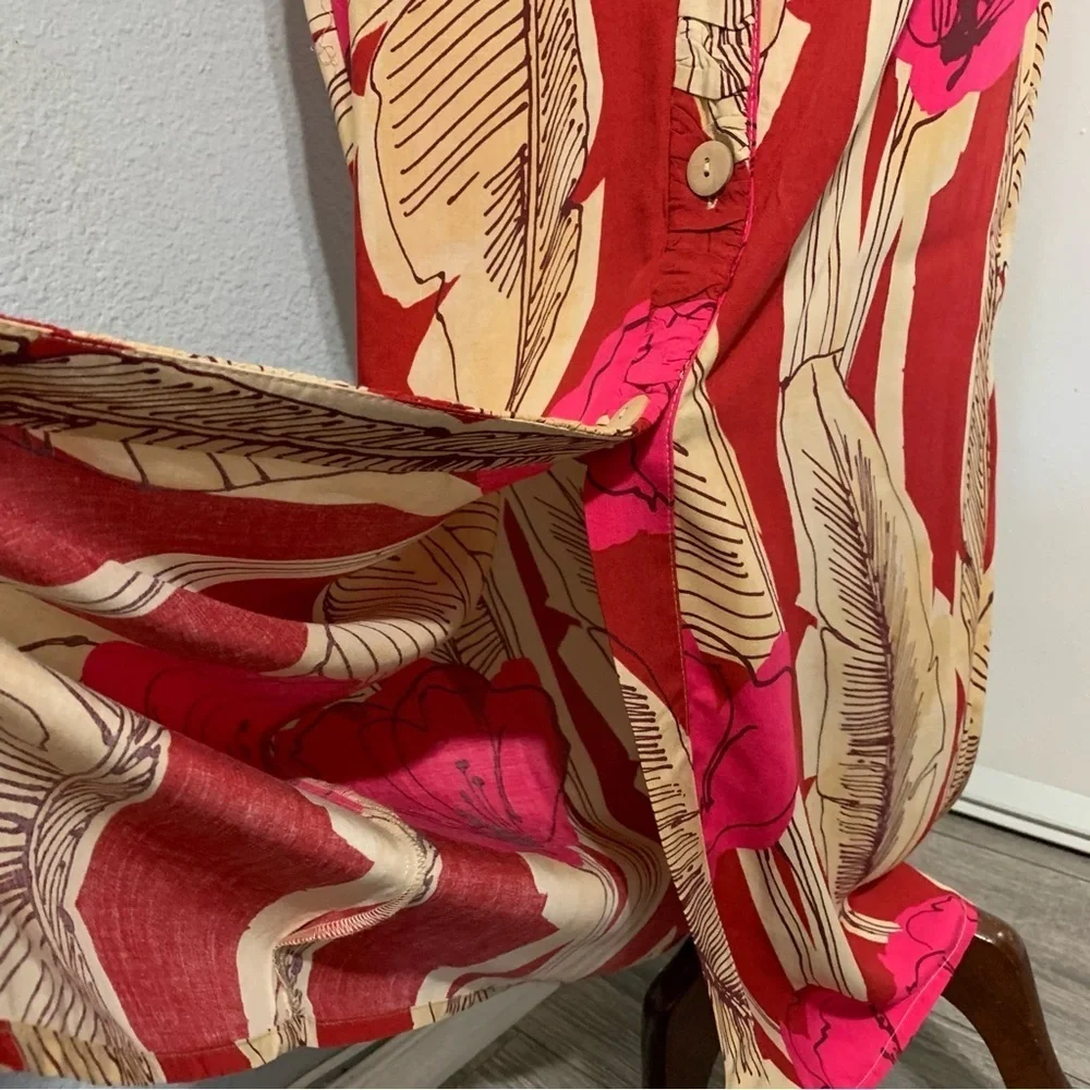 Zara New Women Bohemian Floral‎ Print High Waisted Midi Skirt Size M